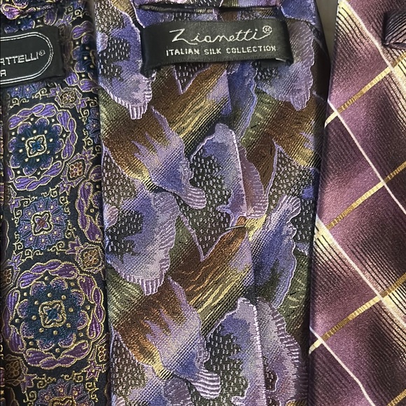 Mult Brands Silk Ties Elegant Patterns in purple, black and Red - Picture 4 of 14